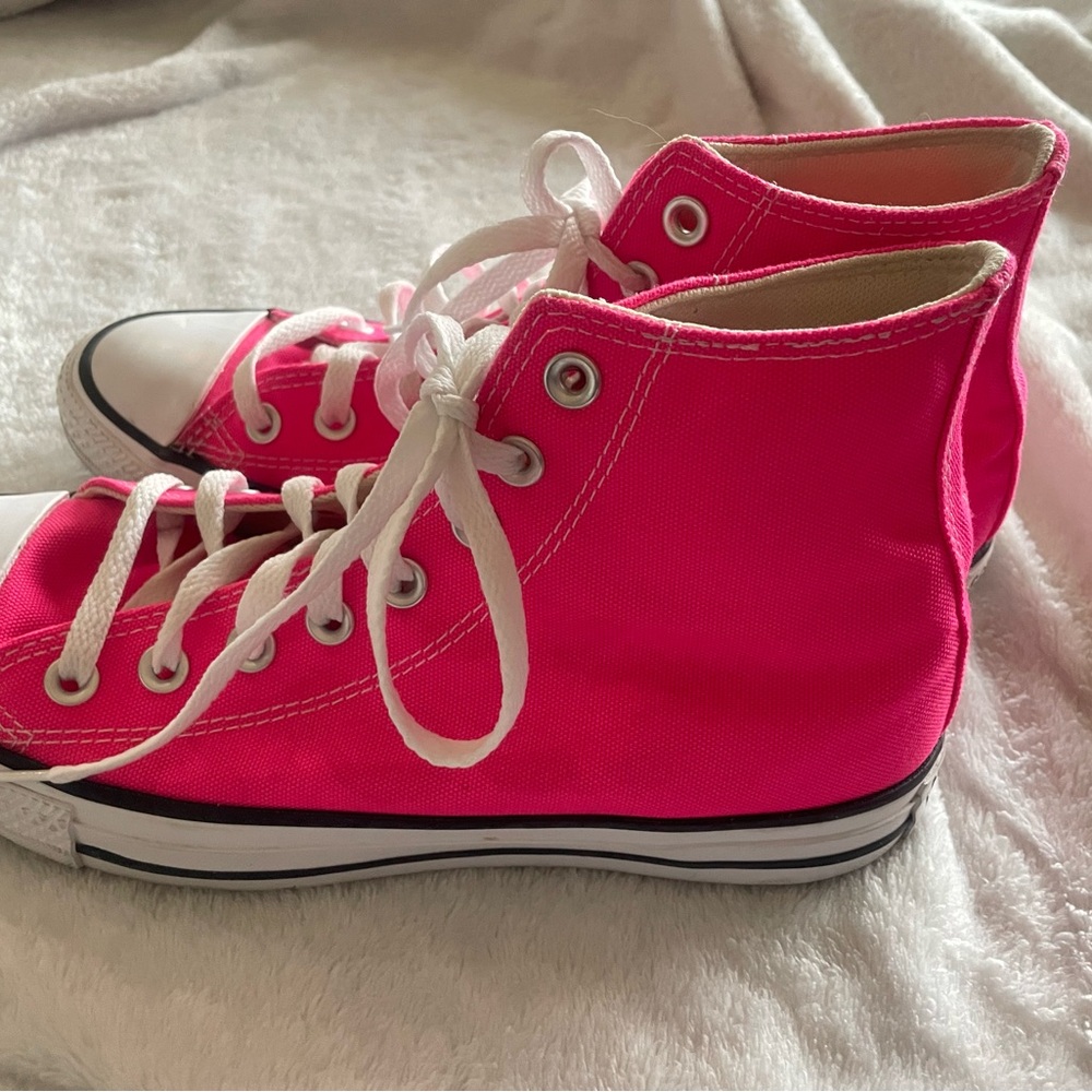Converse High Top Sneakers size 9 women’s/ 7  pink - Picture 7 of 8